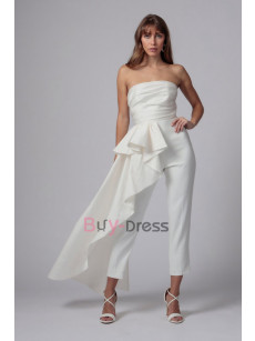Ivory Strapless Jumpsuit for Special Occasion WBJ072