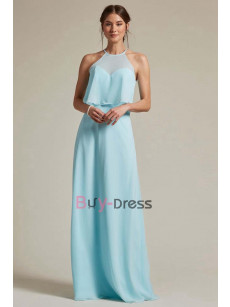 Jade Blue Informal Halter Bridesmaids Dresses, Wedding Guests Dresses, Vestidos de damas de honor BD-044-1