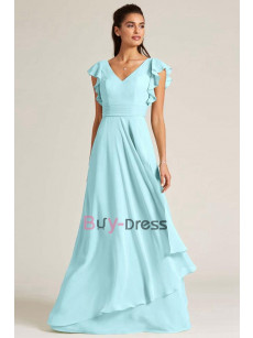 Jade Blue Modern Pleated Chiffon Bridesmaids Dresses, Sweetheart Empire Prom Dresses, Brautjungfernkleider BD-030-2