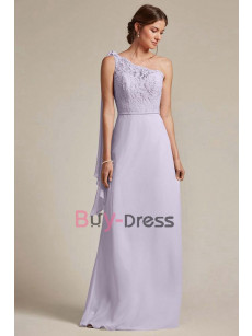 Lilac One Shoulder Empire Bridesmaids Dresses,Robes de demoiselle d'honneur BD-013-5