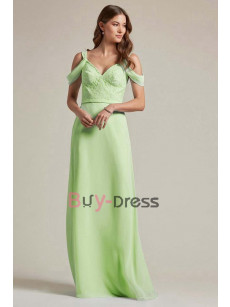 Lime Green Off the Shoulder Sweetheart Bridesmaids Dresses, Vestidos de damas de honor BD-012-5