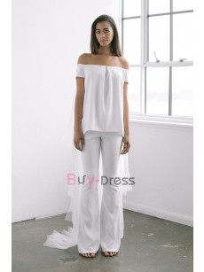 New Style Bridal Pnatsuits Wedding Little White Dresses WBJ052