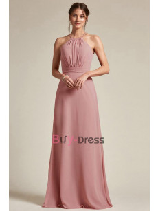 Pearl Pink Halter Bridesmaids Dresses, Wedding Guests Dresses, Robes de demoiselle d'honneur BD-039-1