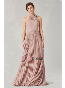 Pearl Pink Halter Pleated lovely Bridesmaids Dresses,Robes de demoiselle d'honneur BD-004-7