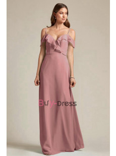 Pearl Pink Spaghetti Sweetheart Bridesmaids Dresses, Special Occasion Dress, Robes de demoiselle d'honneur BD-045-3