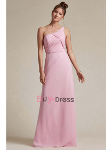 Pink lovely One Shoulder Bridesmaids Dresses, Guests Dresses for Wedding, Robes de demoiselle d'honneur BD-041-1