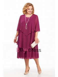 New Arrival Plus size Chiffon Mother of the bride Dress for Beach Wedding 28W MD2262-03