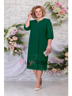 Plus size Elegant Tea-length Green Mother of the Bride Dresses MD2264-3