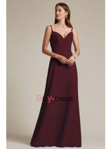 Purple Spaghetti Sweetheart Pleated Bridesmaids Dresses, Vestidos de damas de honor BD-021-4