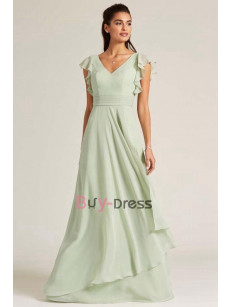Sage Modern Pleated Chiffon Bridesmaids Dresses, Sweetheart Empire Prom Dresses, Brautjungfernkleider BD-030-1