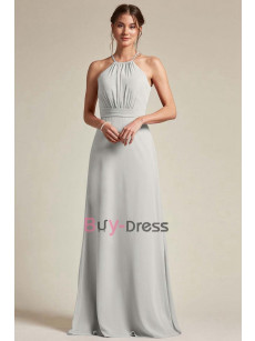 Silver Gray Halter Bridesmaids Dresses, Wedding Guests Dresses, Robes de demoiselle d'honneur BD-039-3