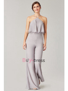 Silver Gray Spaghetti Dressy Bridesmaids Dresses & Jumpsuits for Wedding,Brautjungfernkleider BD-003-4