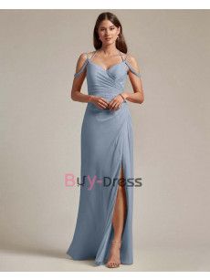Sky Blue Dressy Halter Bridesmaids Dresses, Robes de demoiselle d'honneur BD-009-2