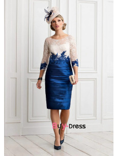 Vintage Lace Mother Of The Bride Dresses, Royal Blue Stitching Color Mother of the Groom Dresses MD0047