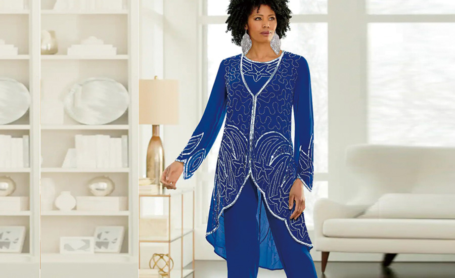 Hand Beading Trouser Suits